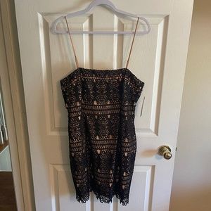 lulus black crochet/lace dress